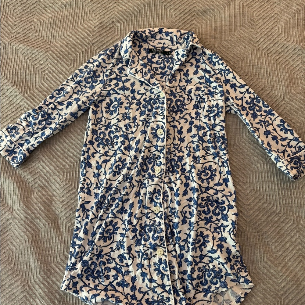 Lauren Ralph Lauren Blue Floral Nightgown
